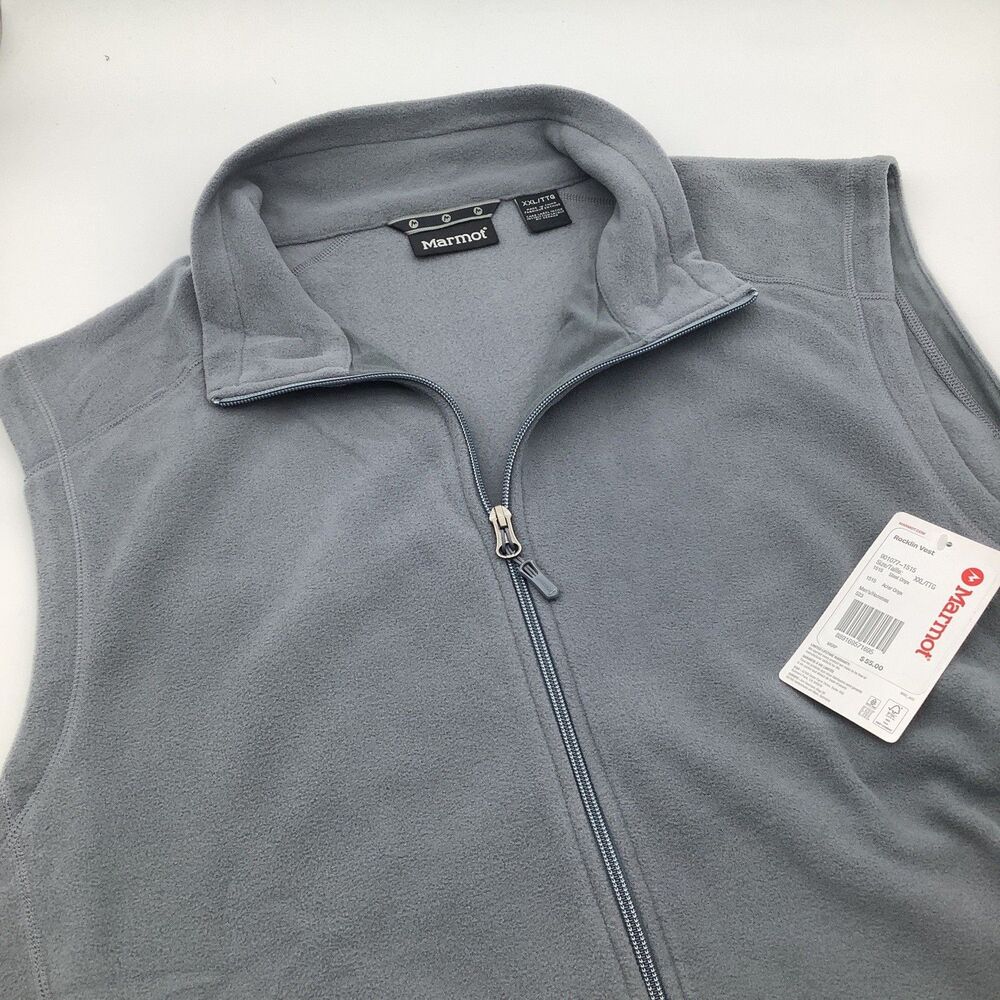 Marmot Mens Rocklin Fleece Vest Steel Onyx Size XXL NWT